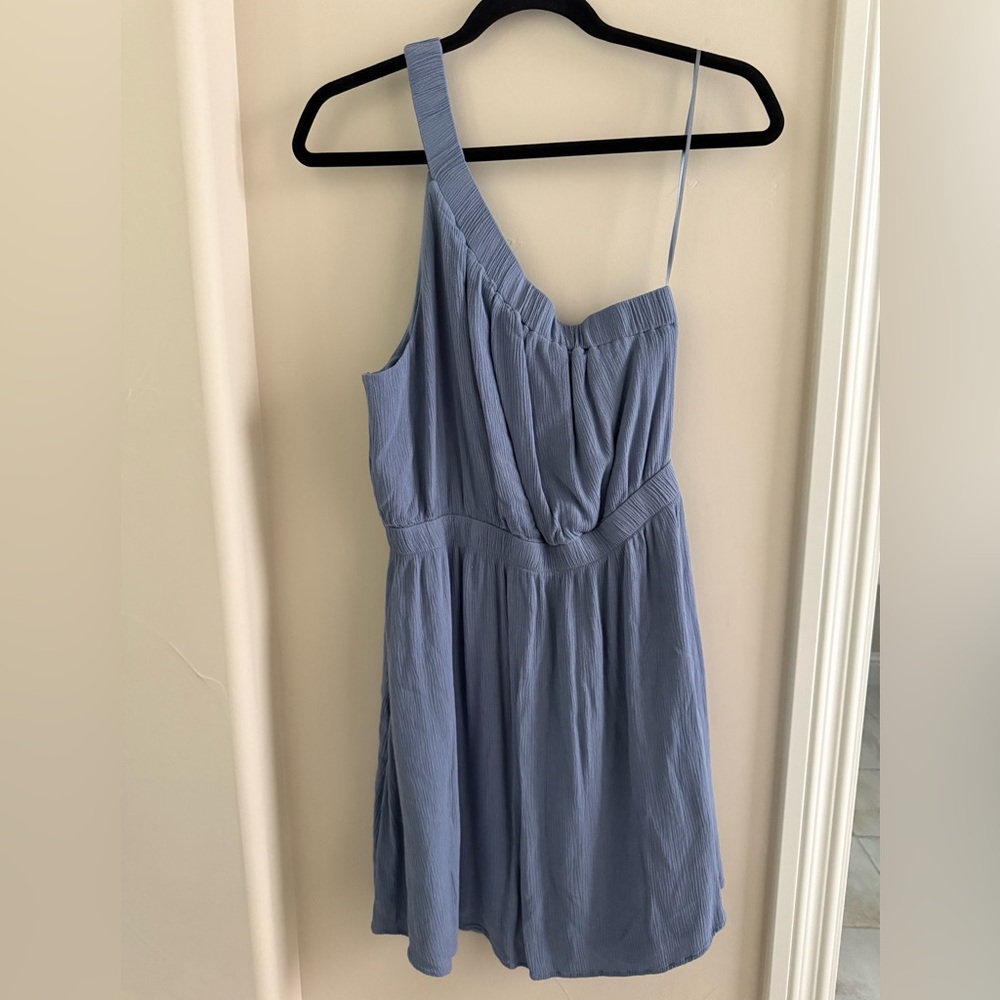 Abercrombie blue one shoulder dress size med tall